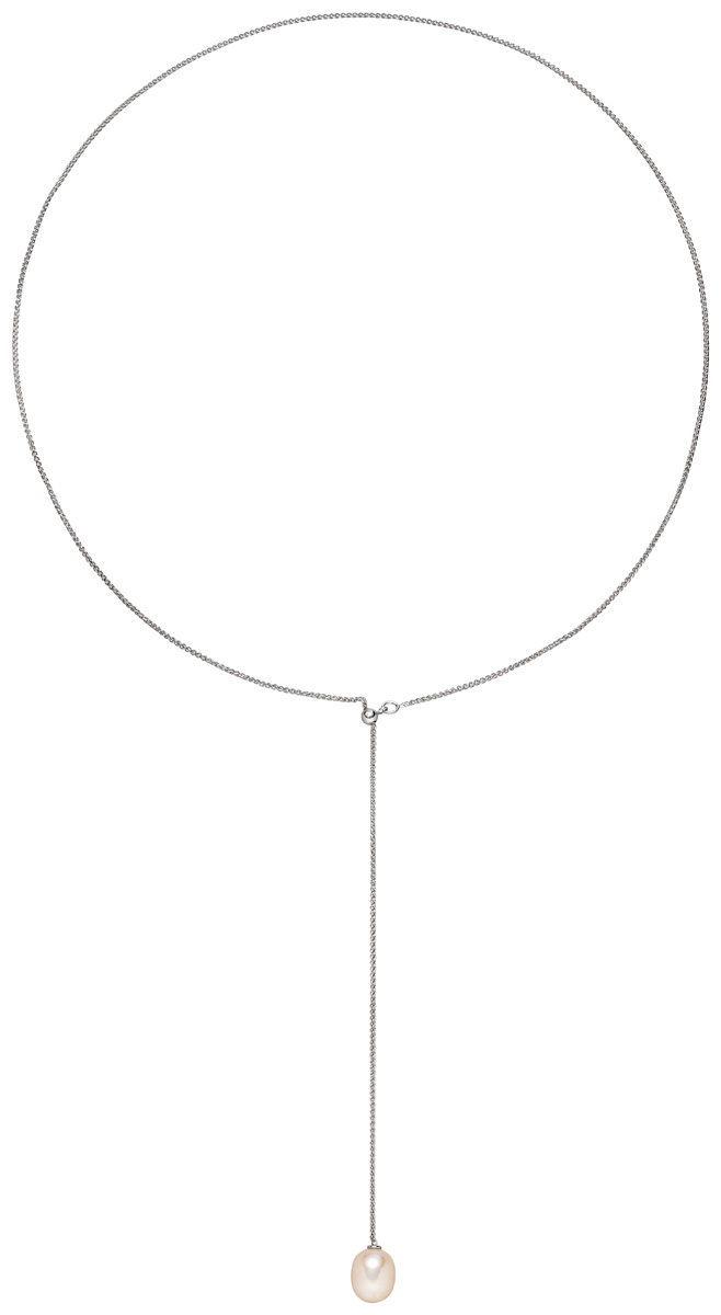 Y-Collier  Süßwasser weiss Tropfen Länge 70 cm
