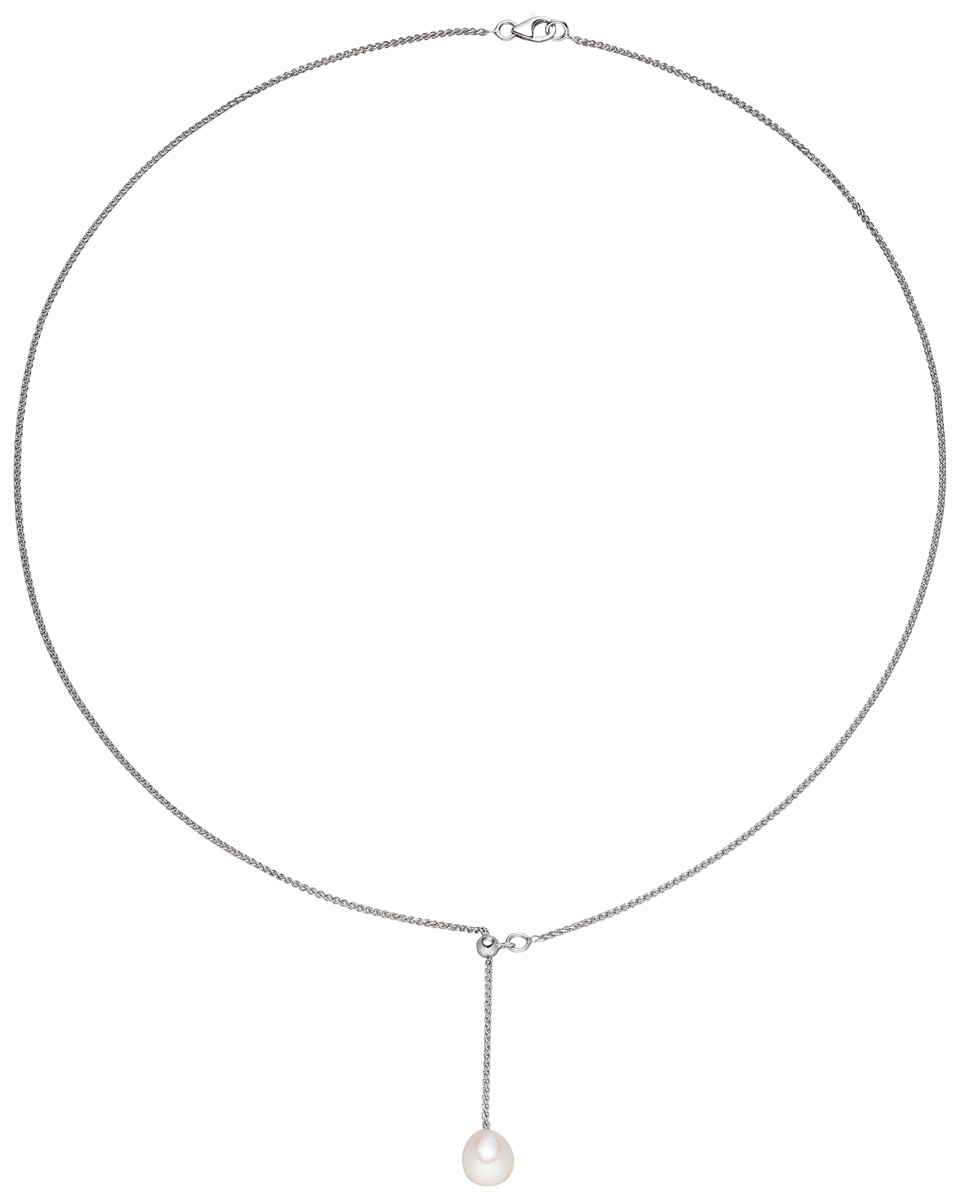 Y-Collier  Süßwasser weiss Tropfen Länge 54 cm