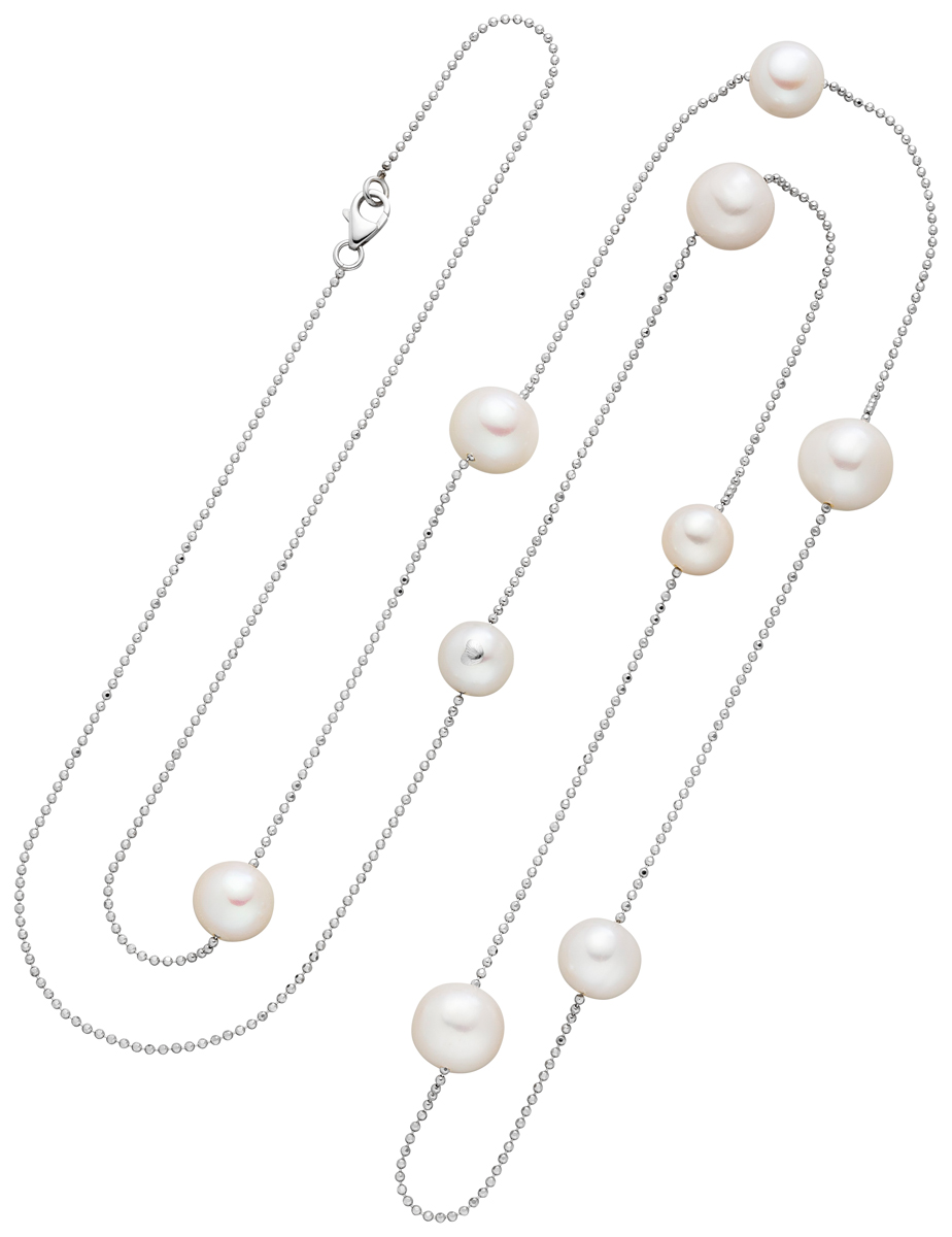 Collier mit mehreren Süßwasserperlen weiß