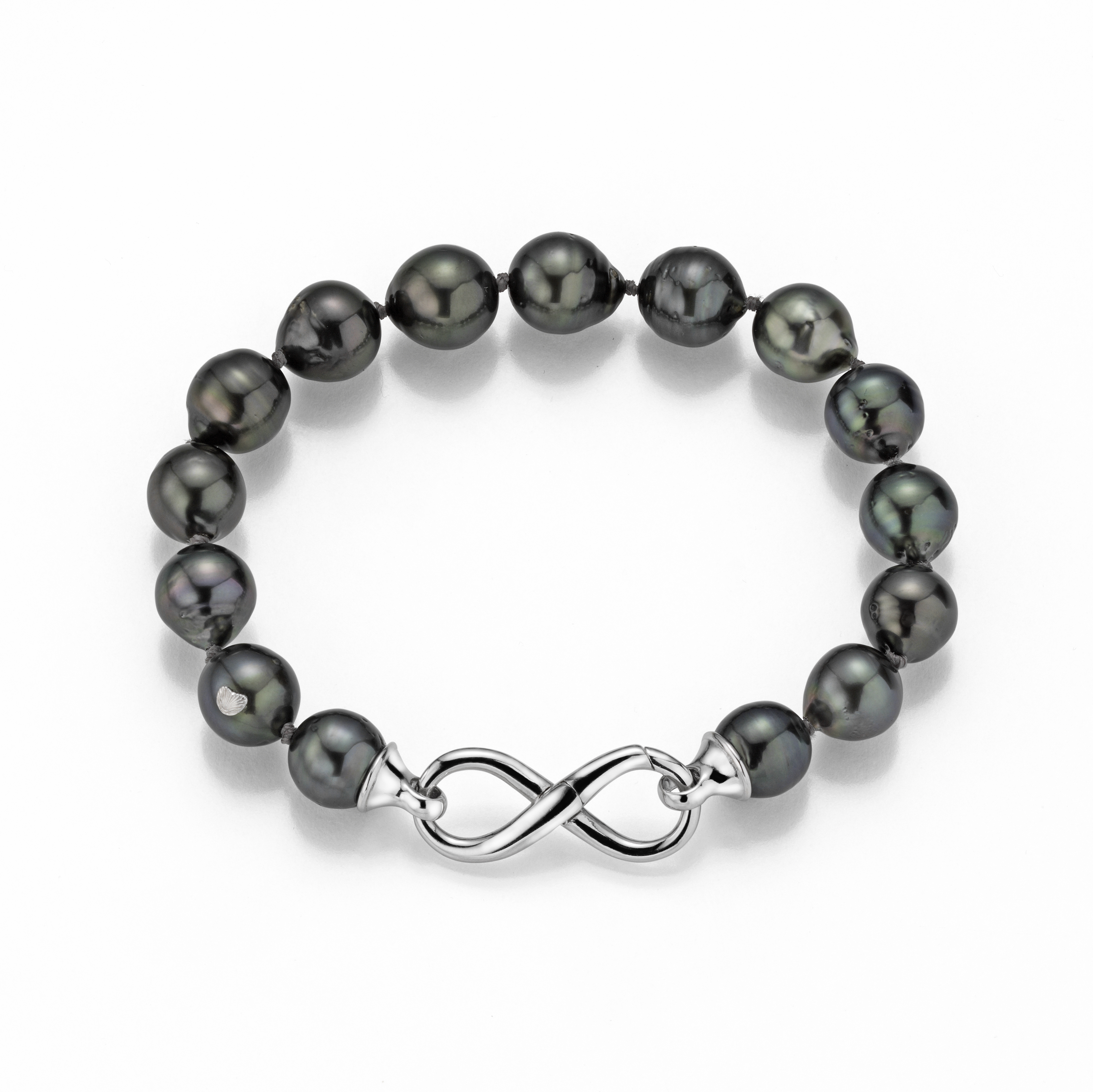 Perlenarmband Tahiti schwarz mit Infinity-Verschluss