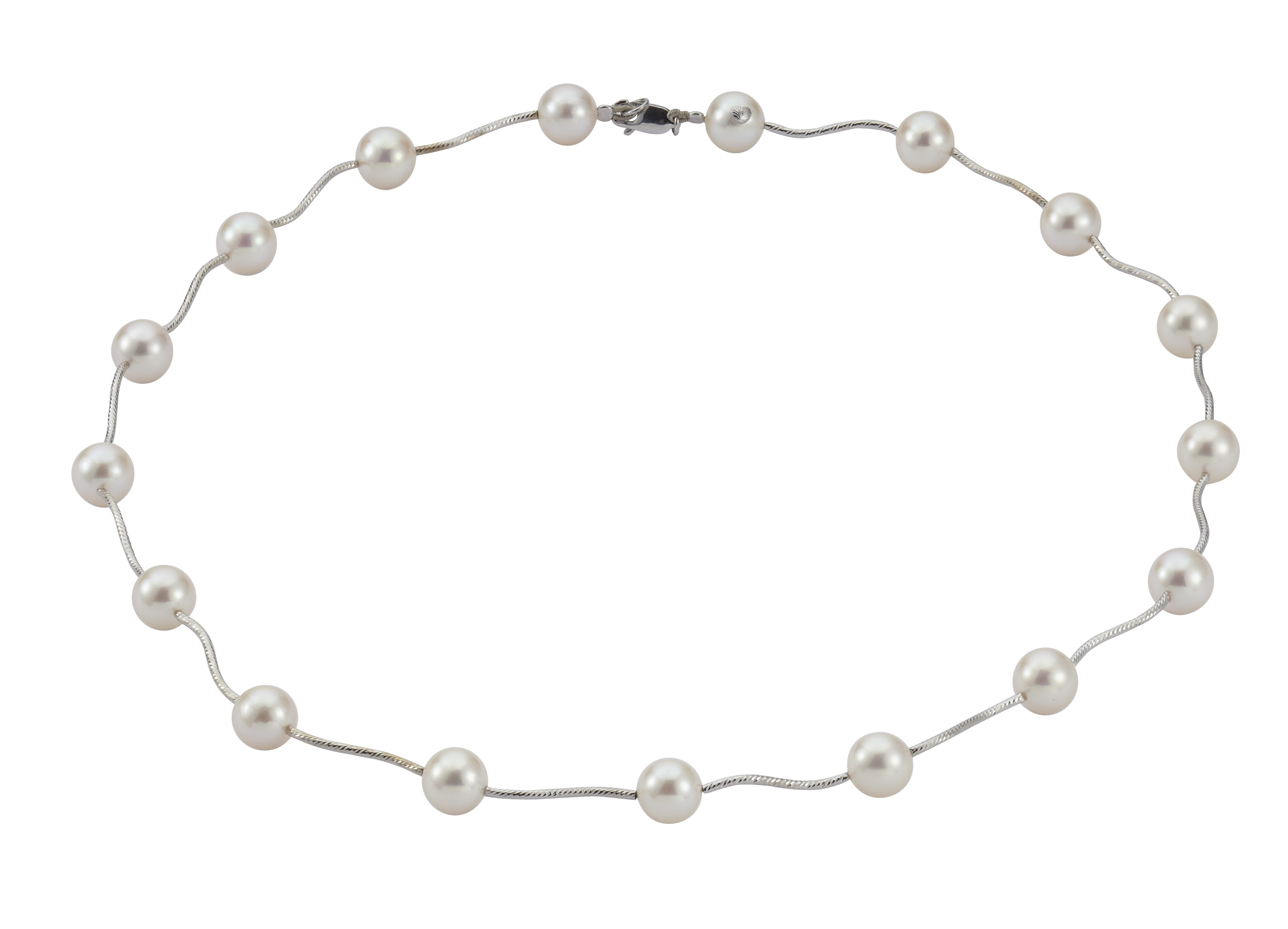 N9-51 Collier mit mehreren Akoya-Perlen Weißgold