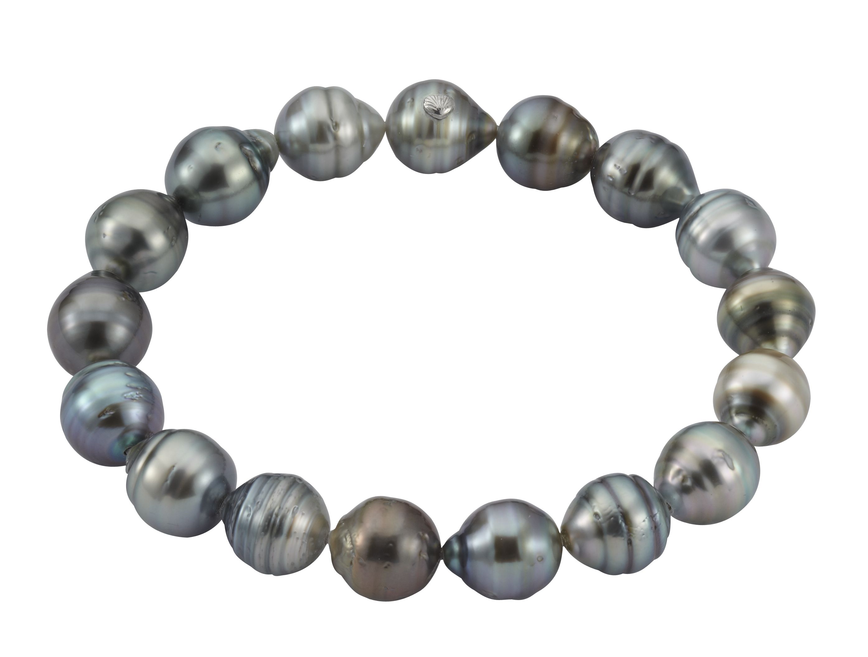 Elastisches Perlenarmband - Tahiti barock mehrfarbig