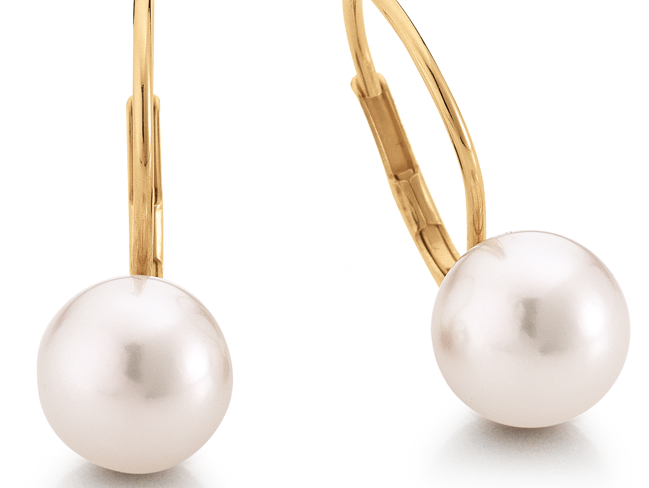E19 Perlenohrringe 585/- Gelbgold - Akoya rund weiß