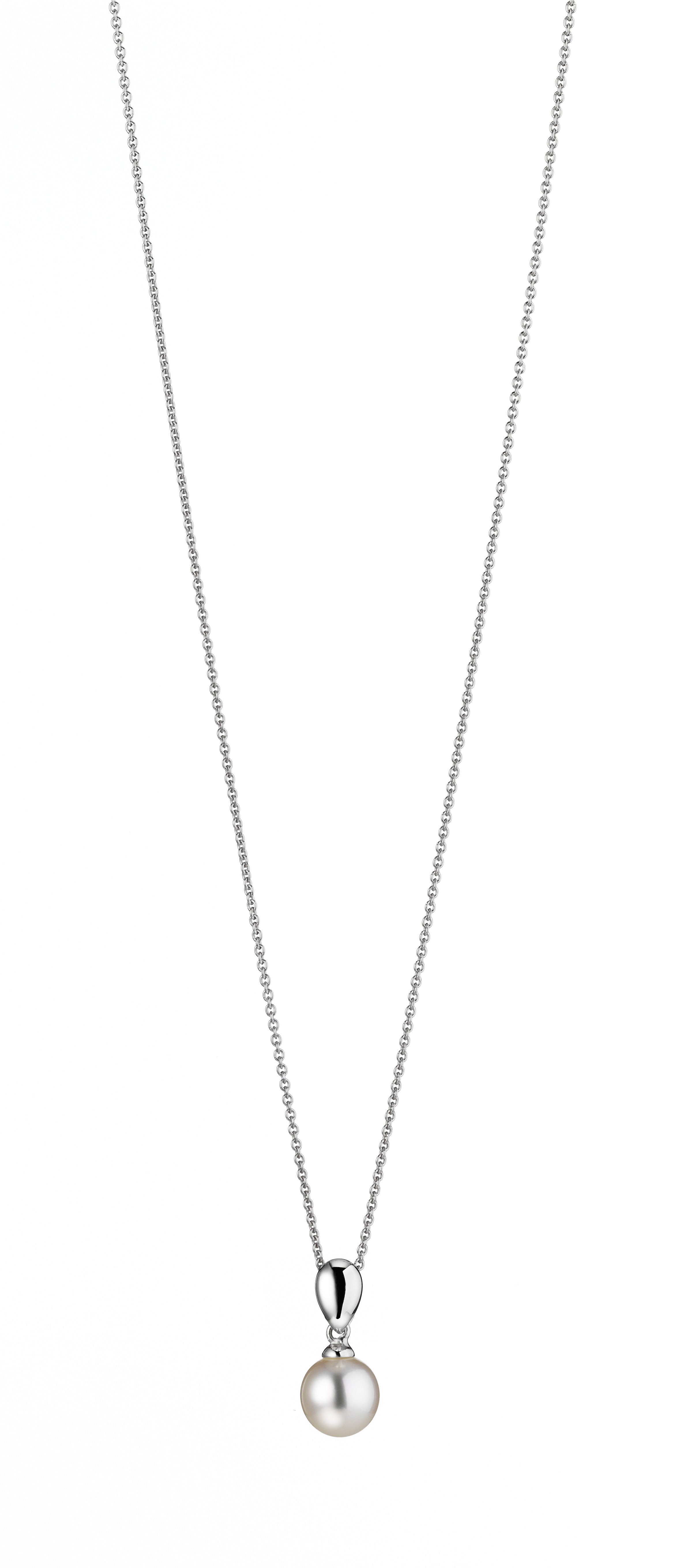R110_300 Kette mit Perlenanhänger Süßwasser weiß
