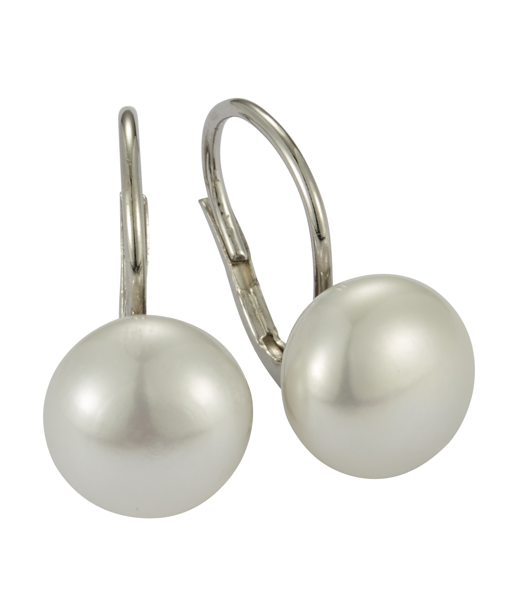 10-78844 Ohrhänger mit Süßwasserperle Button 9-10 mm