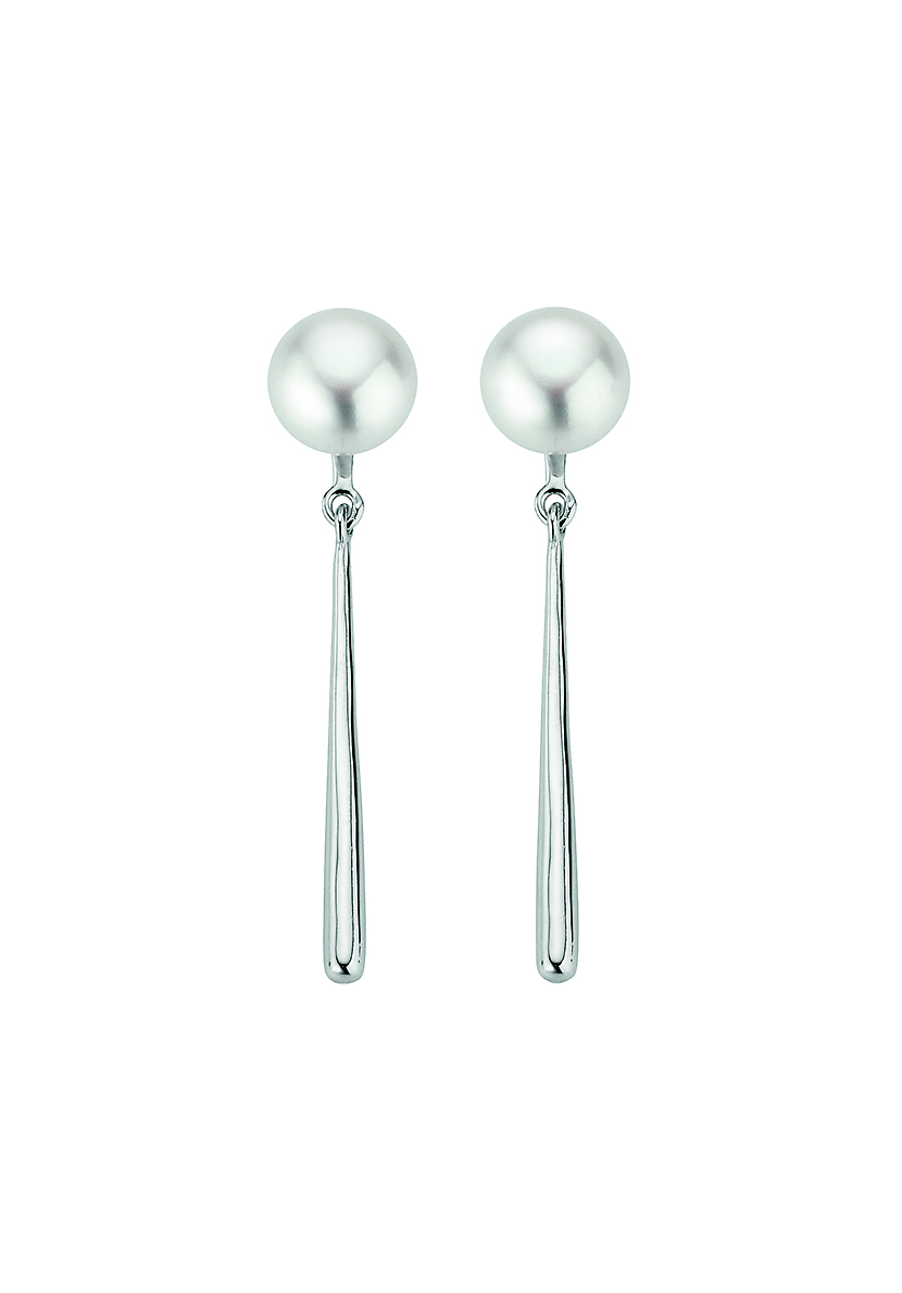 L41 Moderne Ohrstecker mit Süßwasserperlen weiß