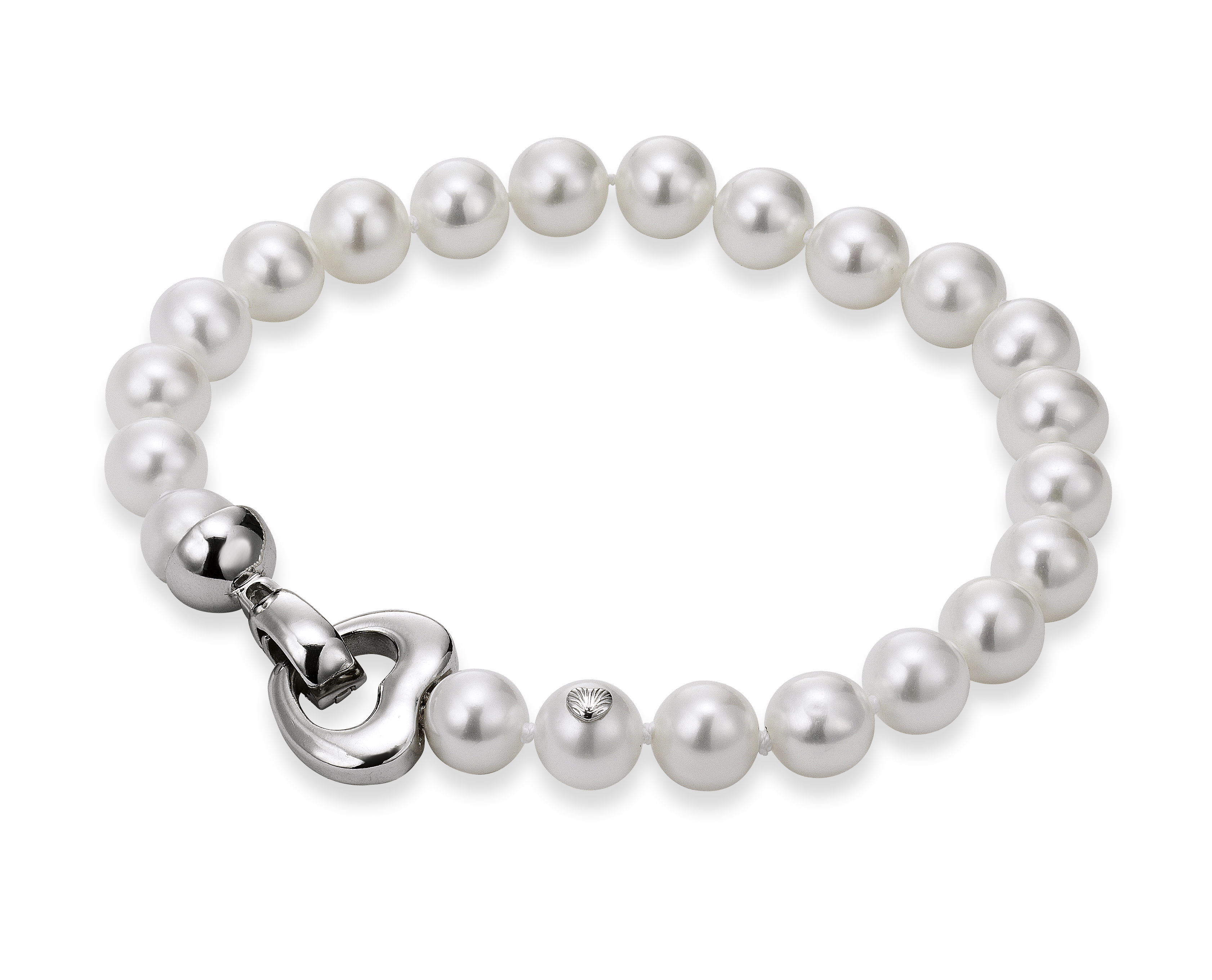Romantisches Perlenarmband - Süßwasser rund Weiß 7-8 mm