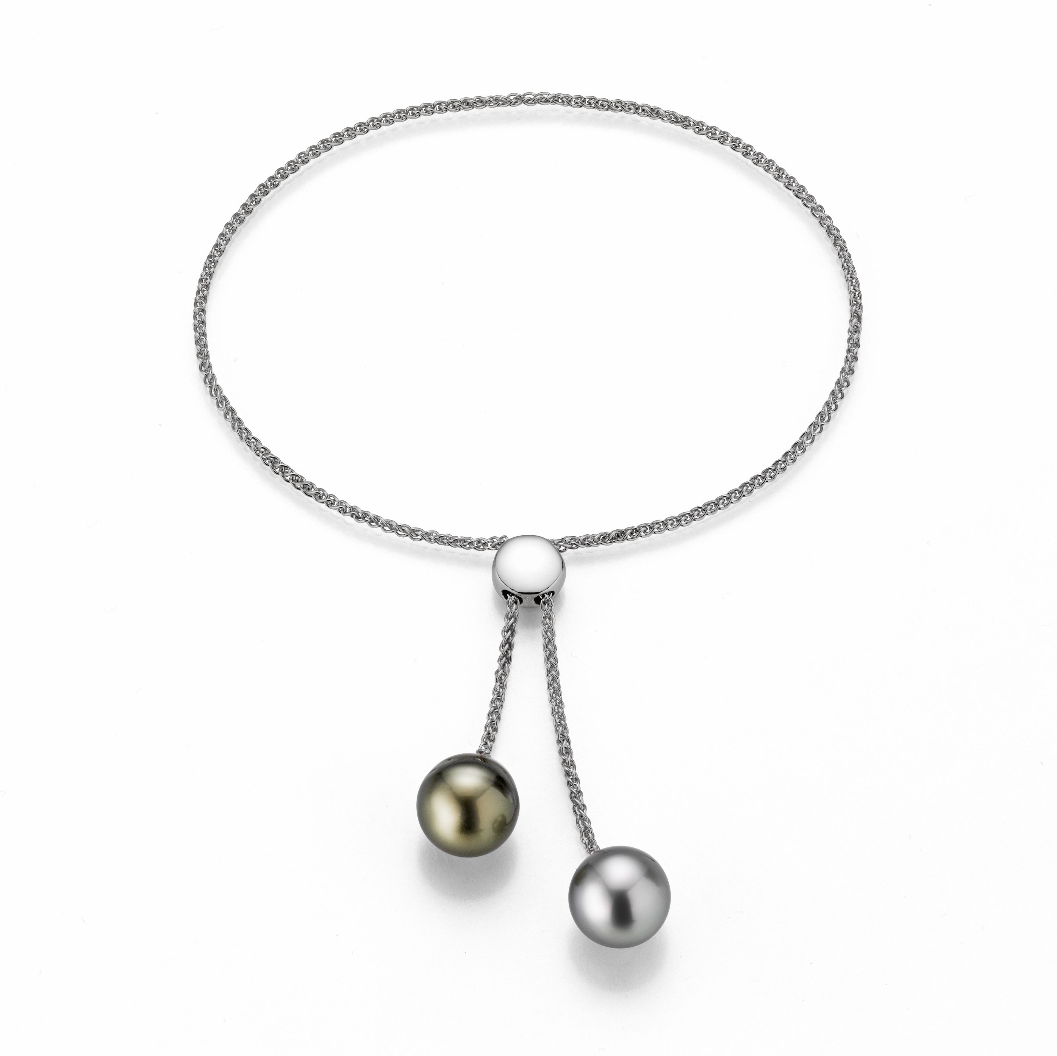 X-förmiges Armband mit Perlen Silber - Tahiti Tropfen mehrfarbig