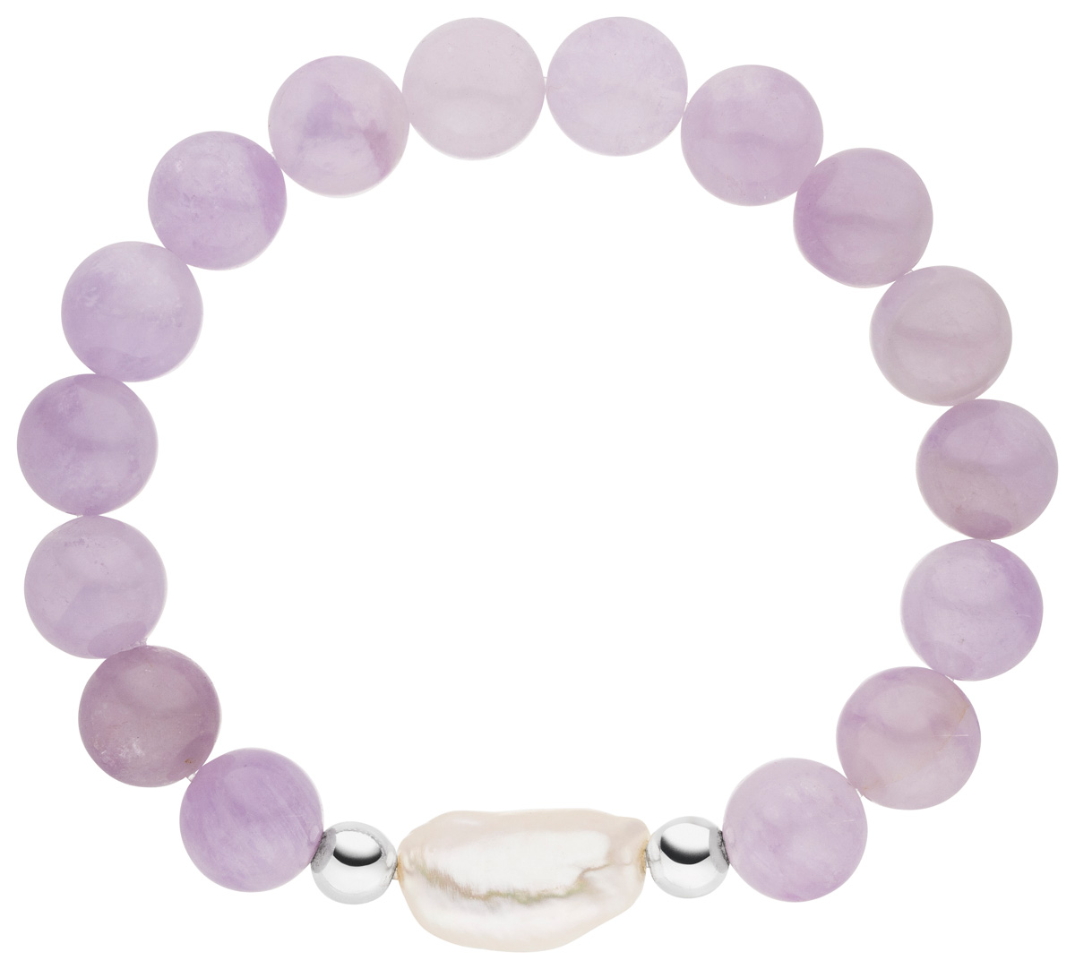 Ametrin -Armband mit einer Perle – Süßwasser barock weiß