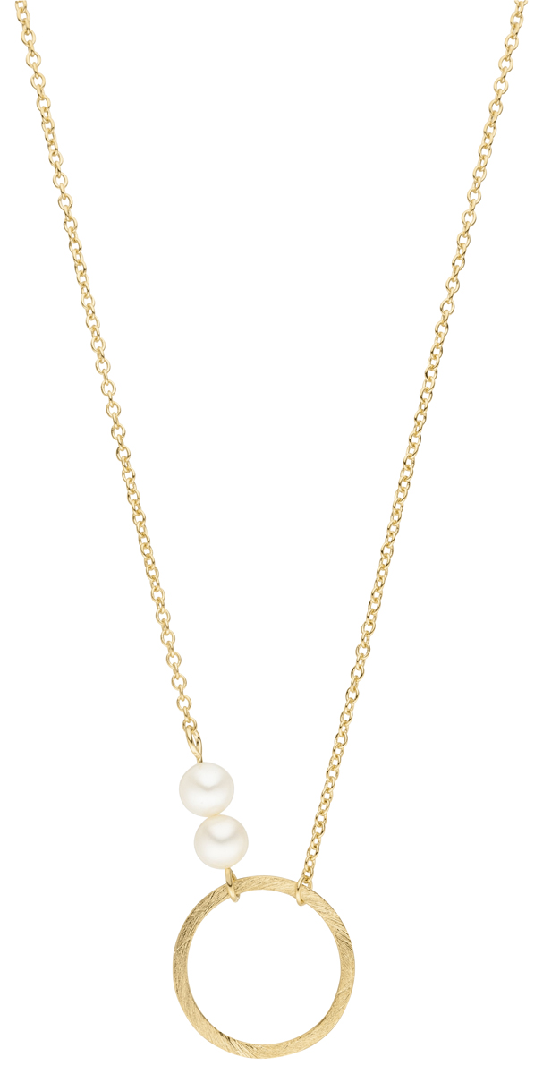 Collier mit Kreiselement und 2 Süßwasseperlen