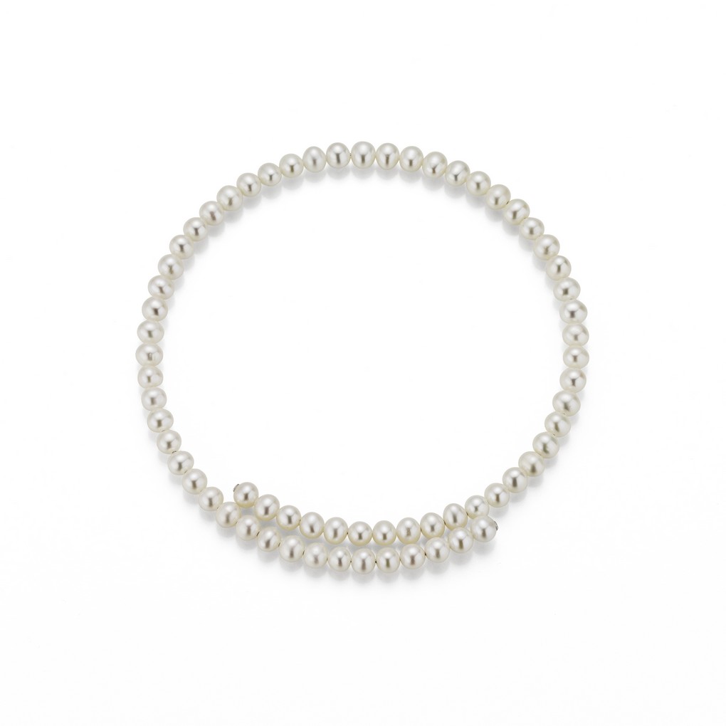 A152 Perlen-Halsreif Süßwasser weiß