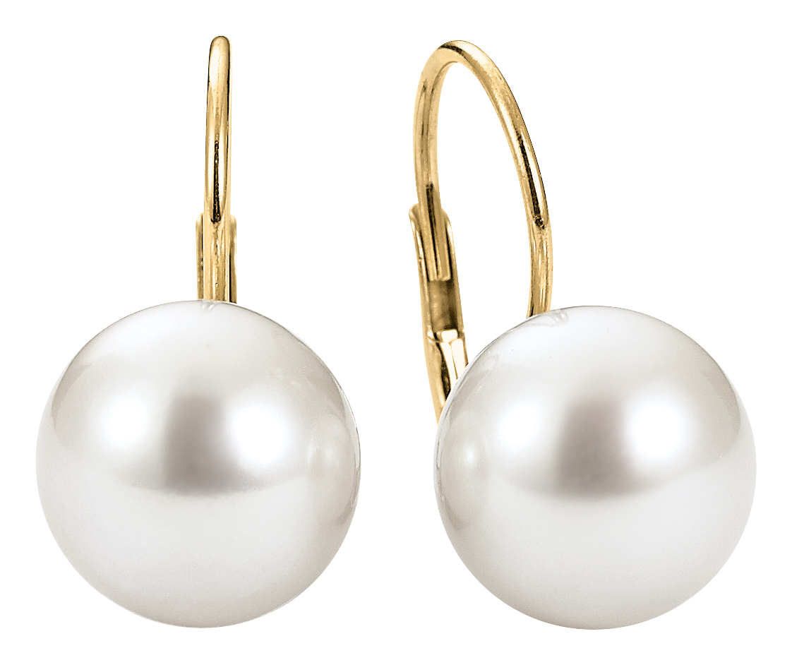 U3-9-50 Perlenohrringe Gelbgold - Süßwasser