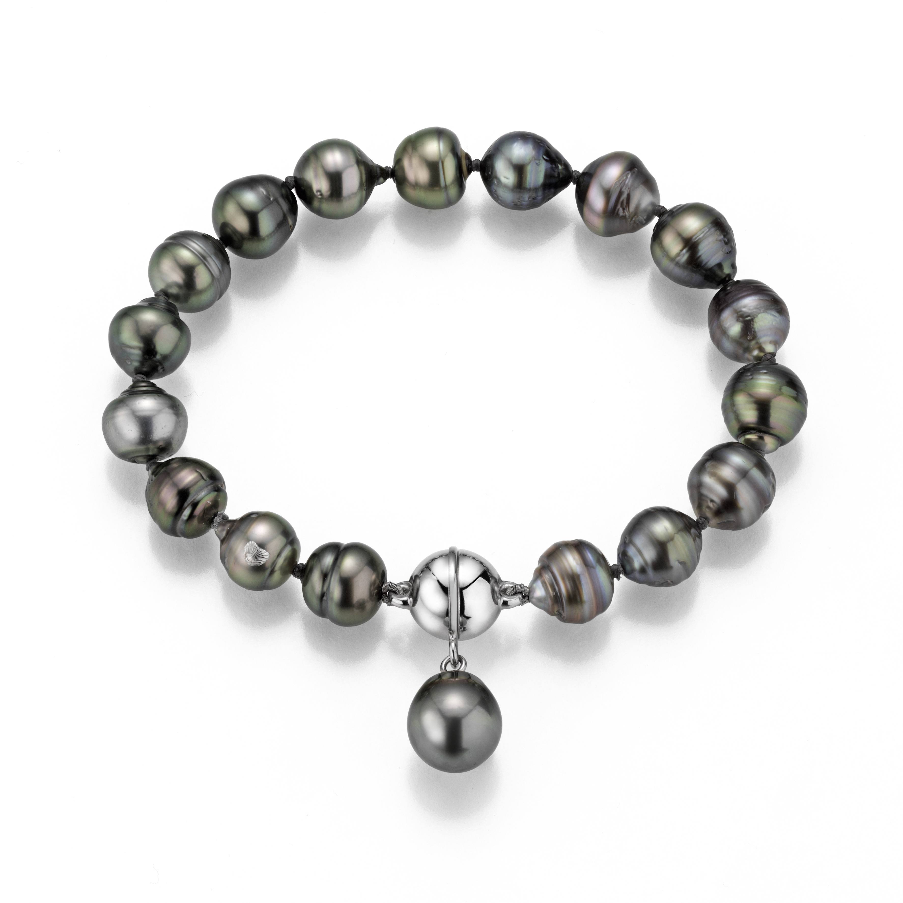 PR4-56_300 Perlenarmband mit Anhänger - Tahiti semiround mehrfarbig