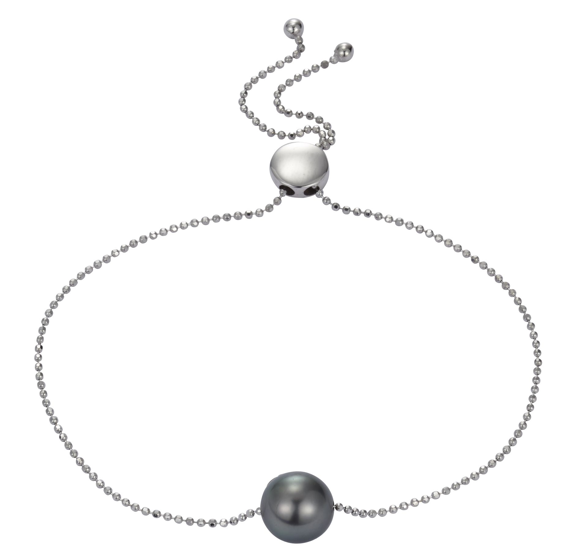 Perlenarmband Tahiti 8-9 mm Weißgold  14 Karat 20 cm verstellbar
