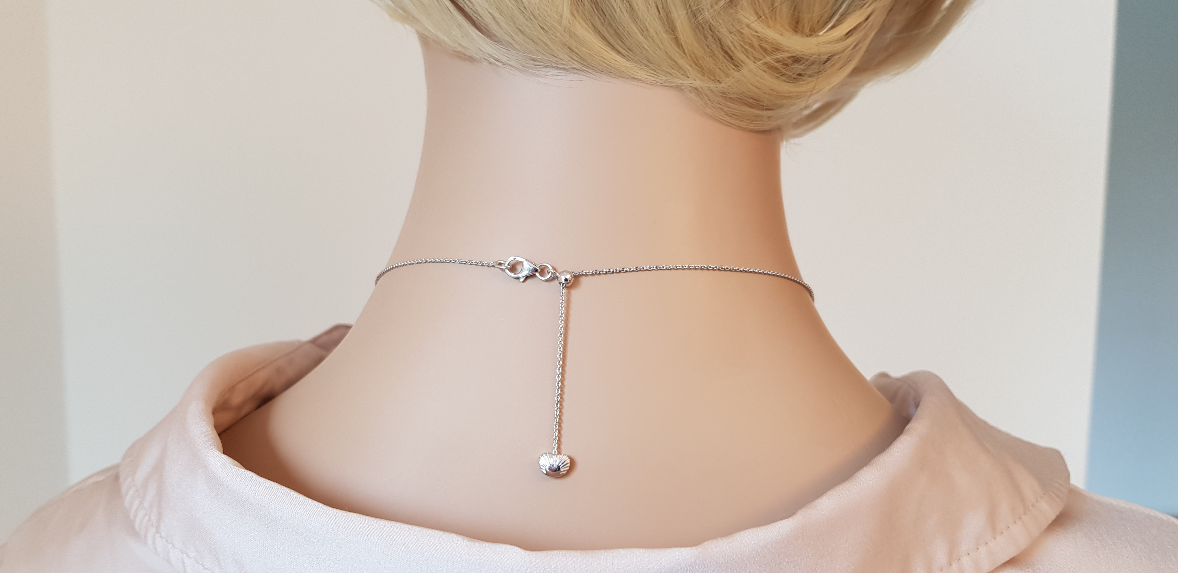 Perlenkette Süßwasser weiss rund 9-10 mm Ankerkette Silber rhodiniert 50 cm