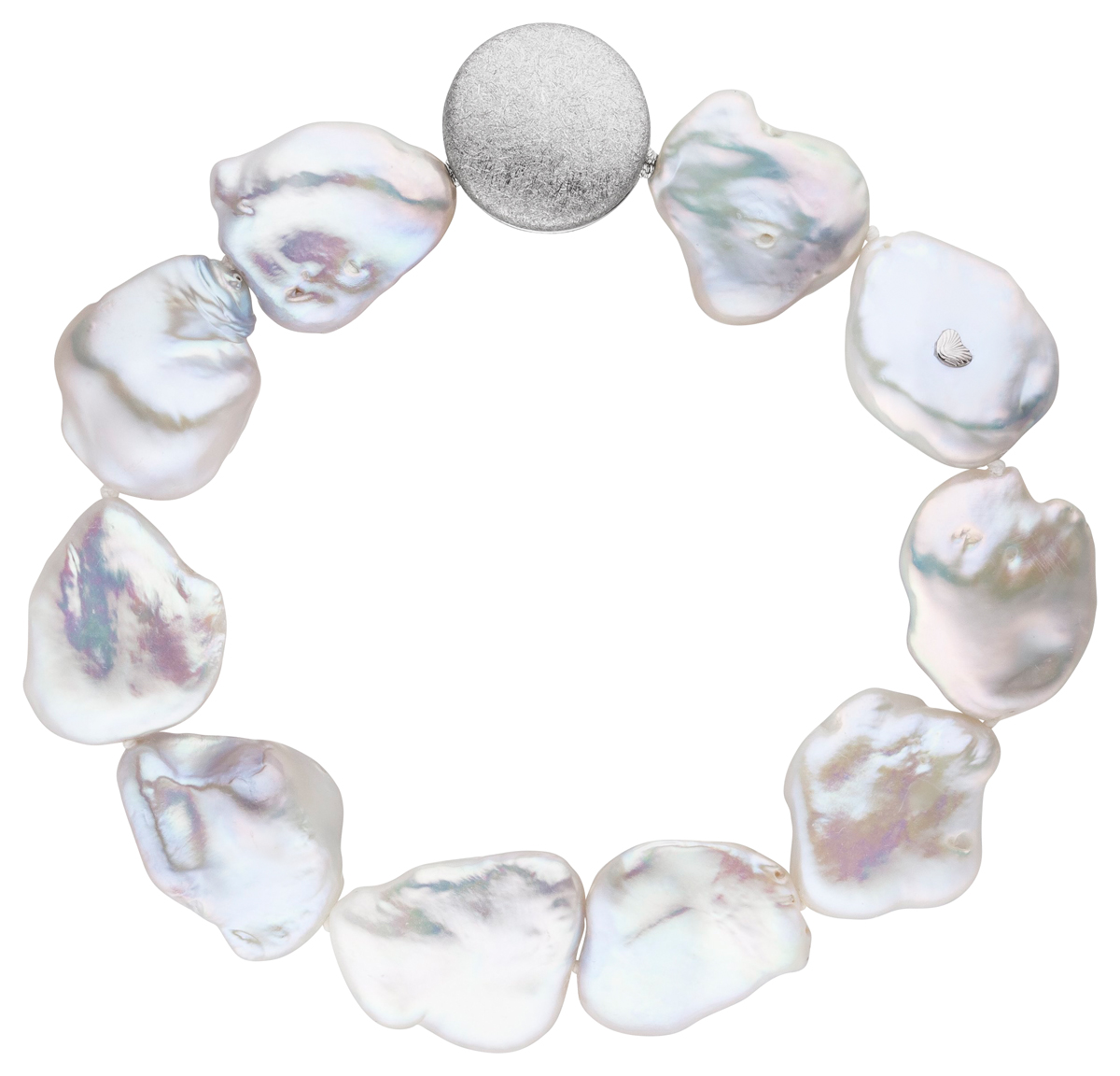 Perlenarmband  Keshi - Süßwasser keshi weiß