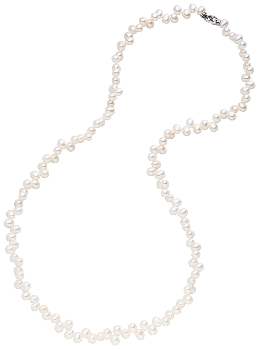 Perlencollier 70 cm - Süßwasser top drilled weiß