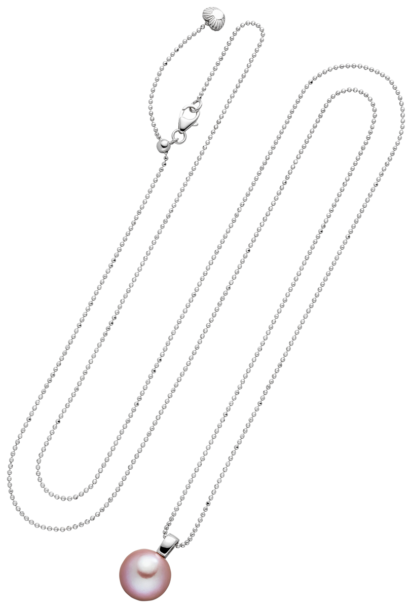 Kette mit Perlenanhänger Süßwasser natur (rose)