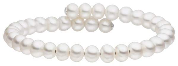 Perlenarmreif Süßwasser rund weiß 6-7 mm