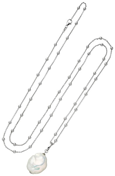 Perlenkette mit Anhänger Süßwasser 16-17 mm