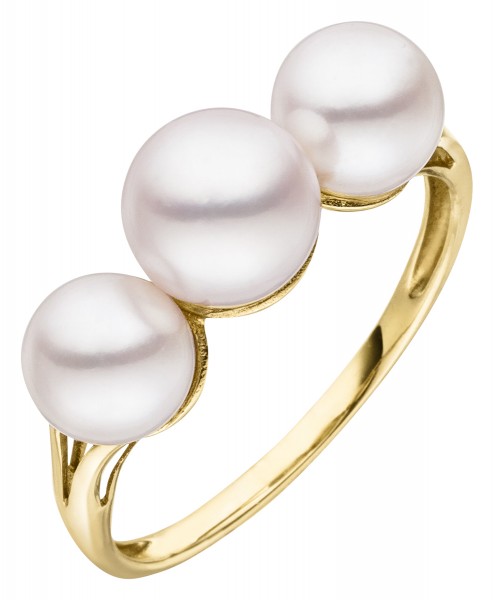 Perlenring Damenring Akoya 6,5-8 mm